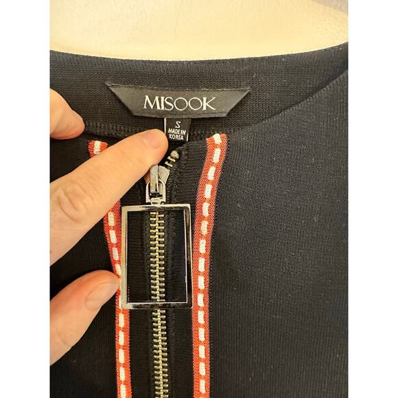Misook Womens Black CoralZip 3/4 Length Knit Front Zip Career Jacket Size Small - Picture 3 of 7